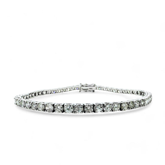 6.27 cttw. White Diamonds Tennis Bracelet in 14k White Gold 7"