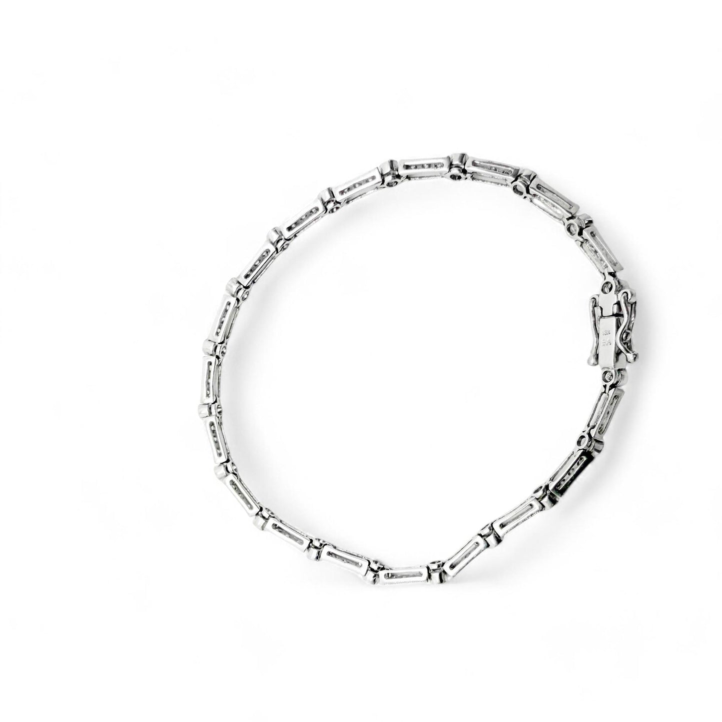 1.13 cttw. White Diamond Bracelet in 18k White Gold 8.0g