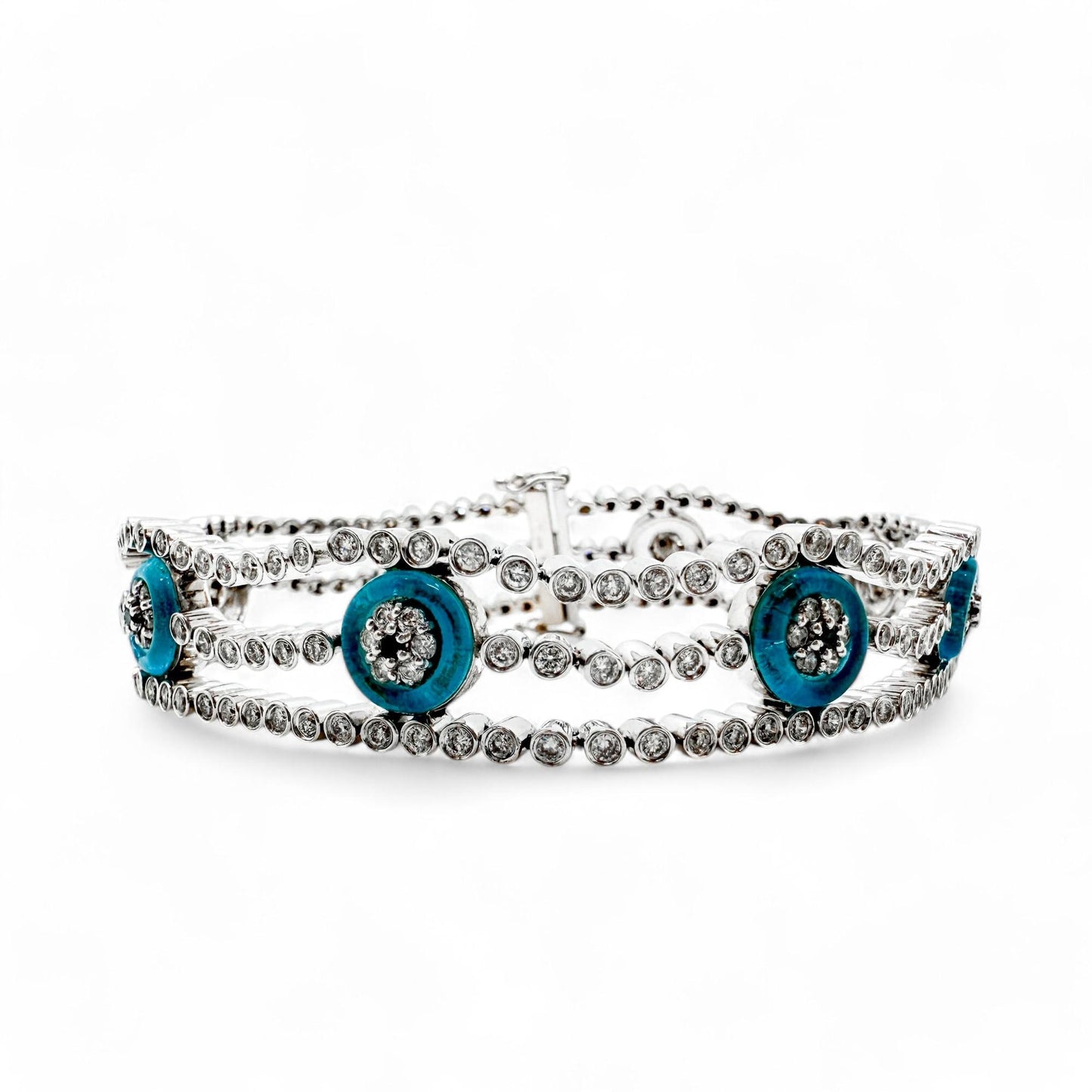 3.25 cttw. White Diamond Eye Bracelet in 18K White Gold 7inch