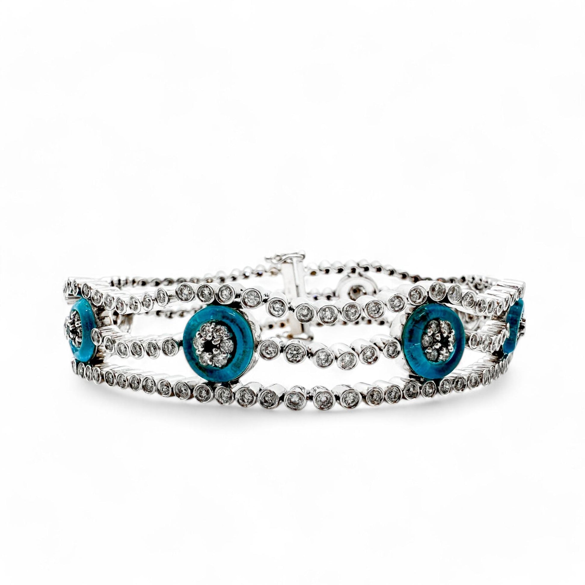 3.25 cttw. White Diamond Eye Bracelet in 18K White Gold 7inch