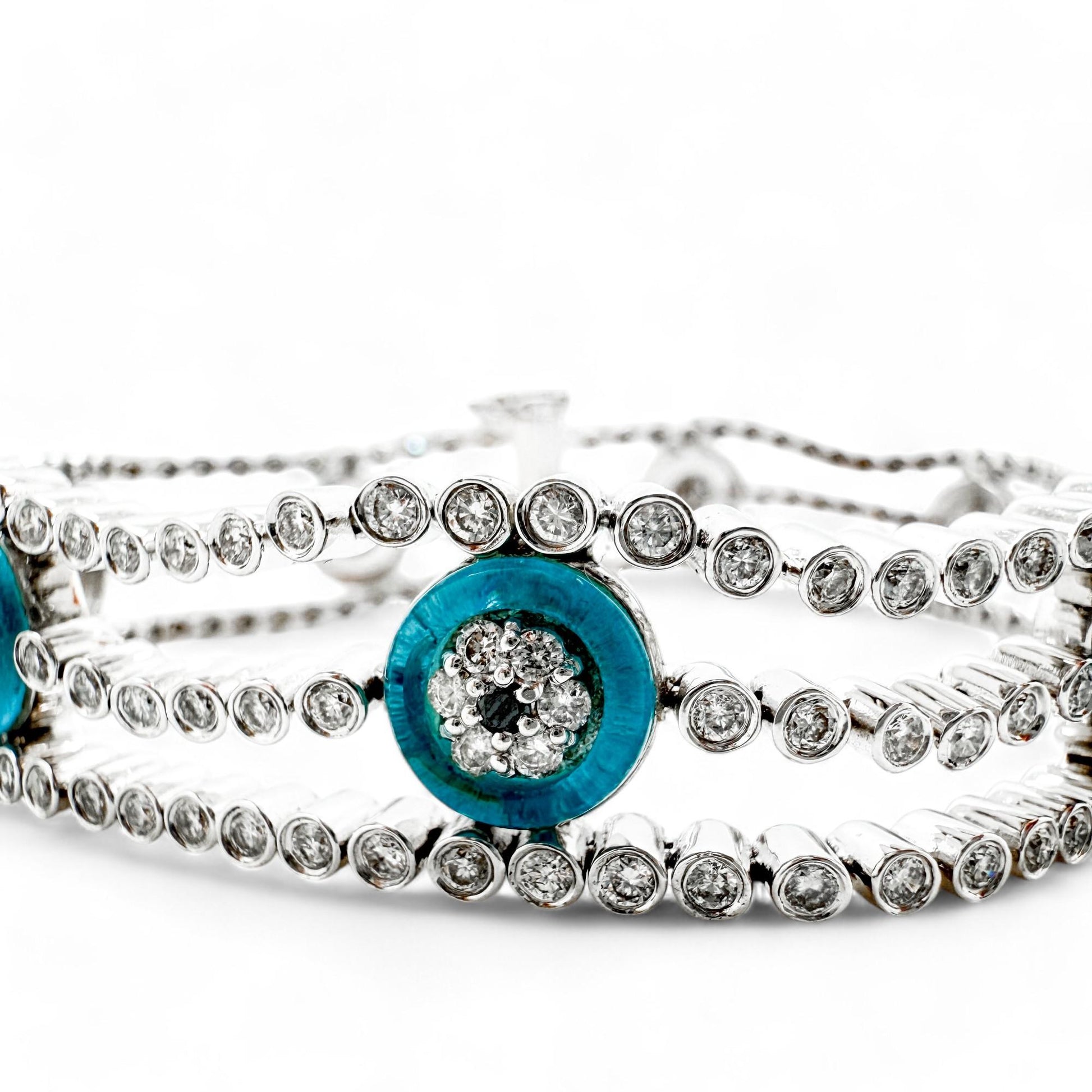 3.25 cttw. White Diamond Eye Bracelet in 18K White Gold 7inch