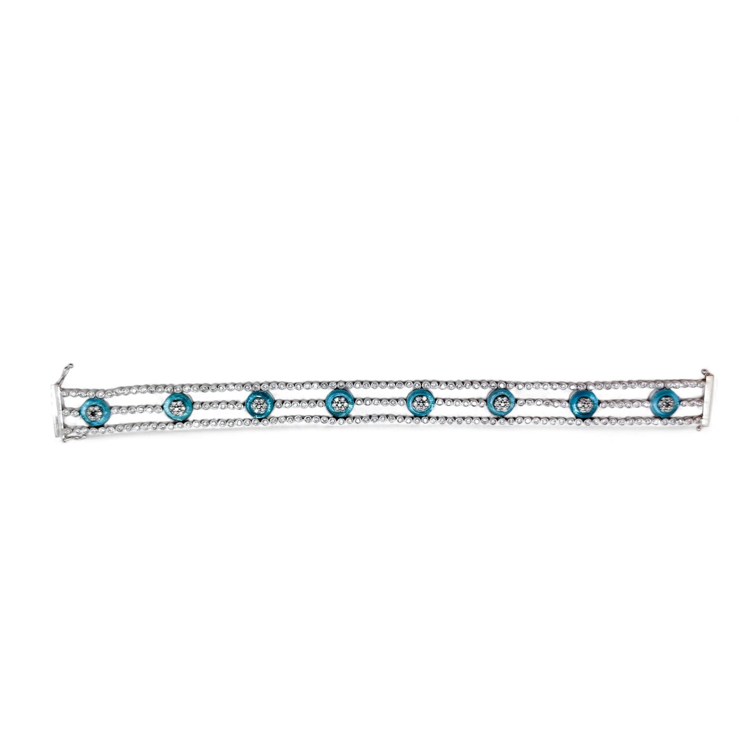 3.25 cttw. White Diamond Eye Bracelet in 18K White Gold 7inch