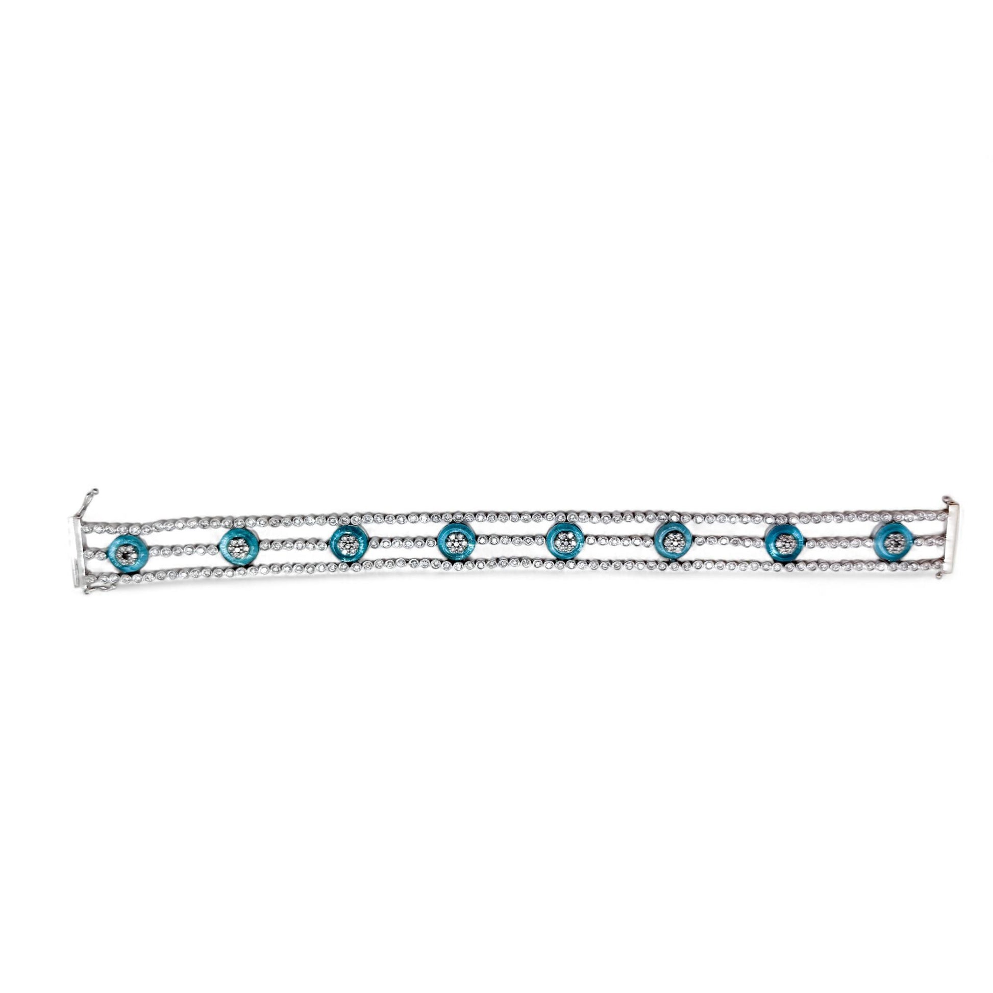 3.25 cttw. White Diamond Eye Bracelet in 18K White Gold 7inch