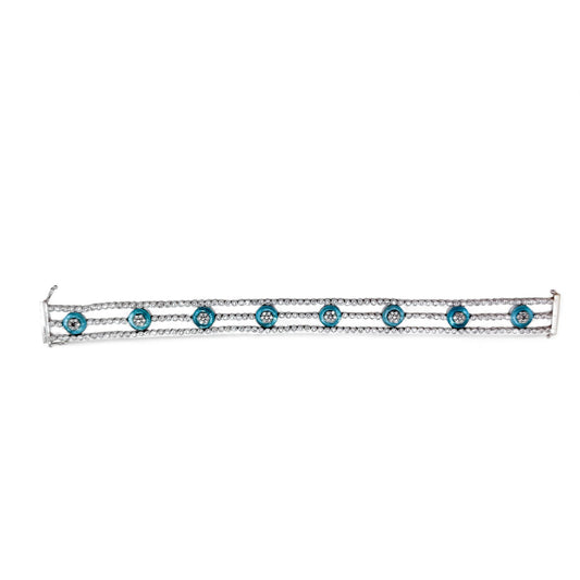 3.25 cttw. White Diamond Eye Bracelet in 18K White Gold 7inch