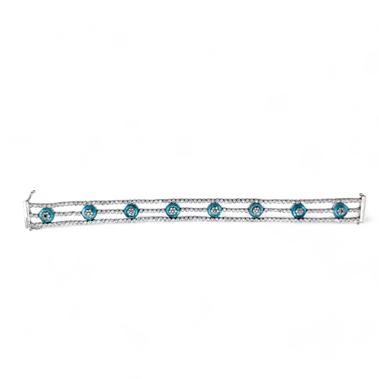 3.25 cttw. White Diamond Eye Bracelet in 18K White Gold 7inch