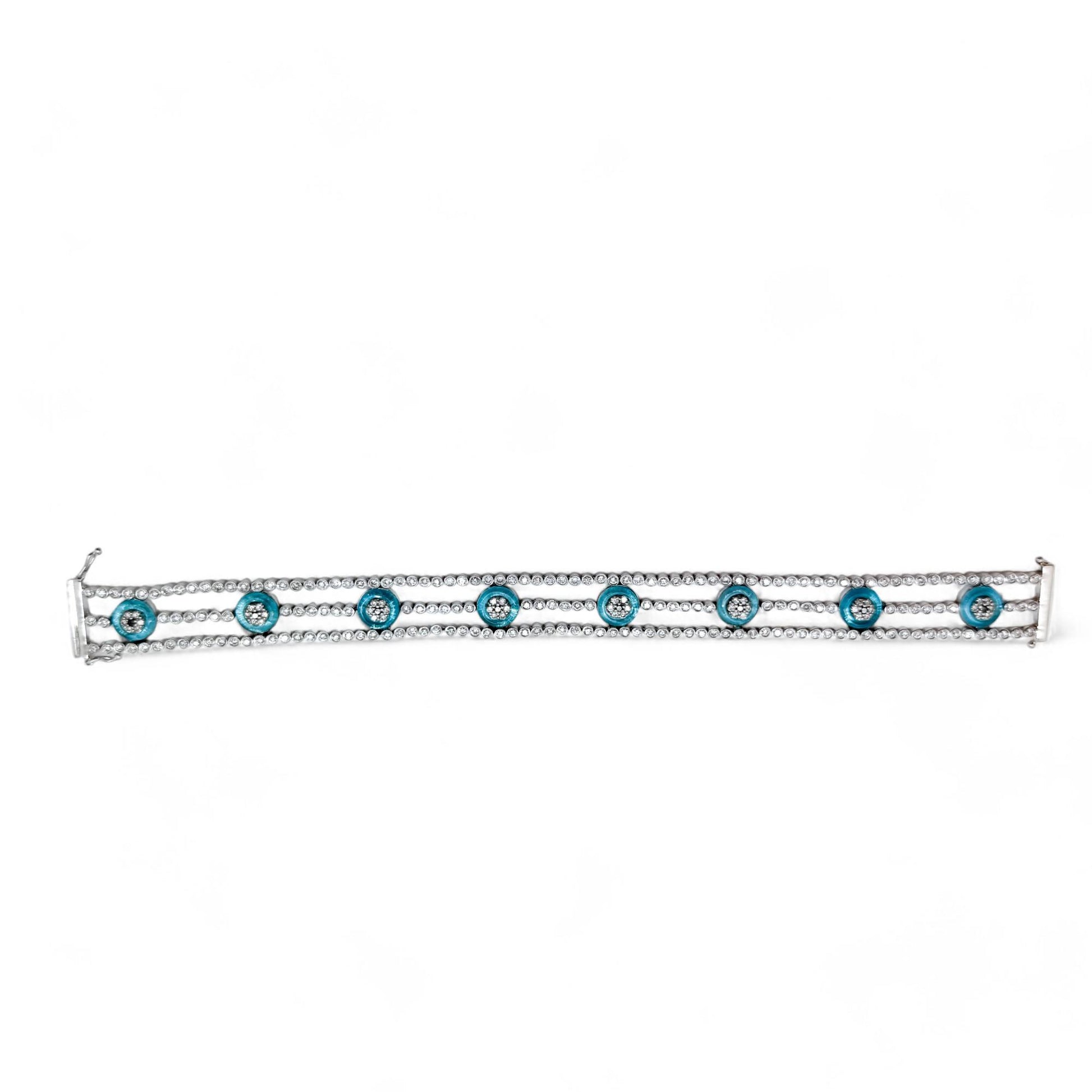 3.25 cttw. White Diamond Eye Bracelet in 18K White Gold 7inch