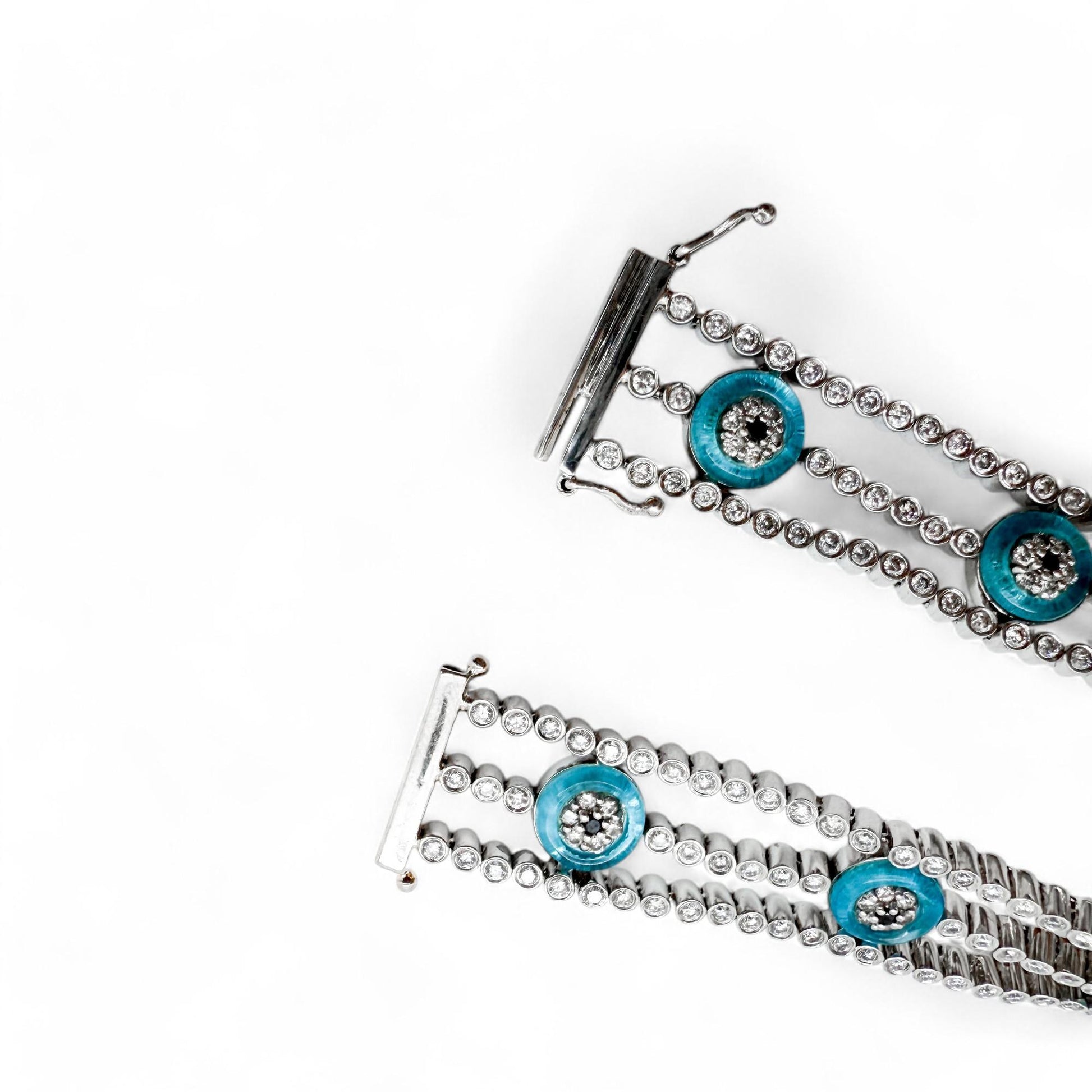 3.25 cttw. White Diamond Eye Bracelet in 18K White Gold 7inch