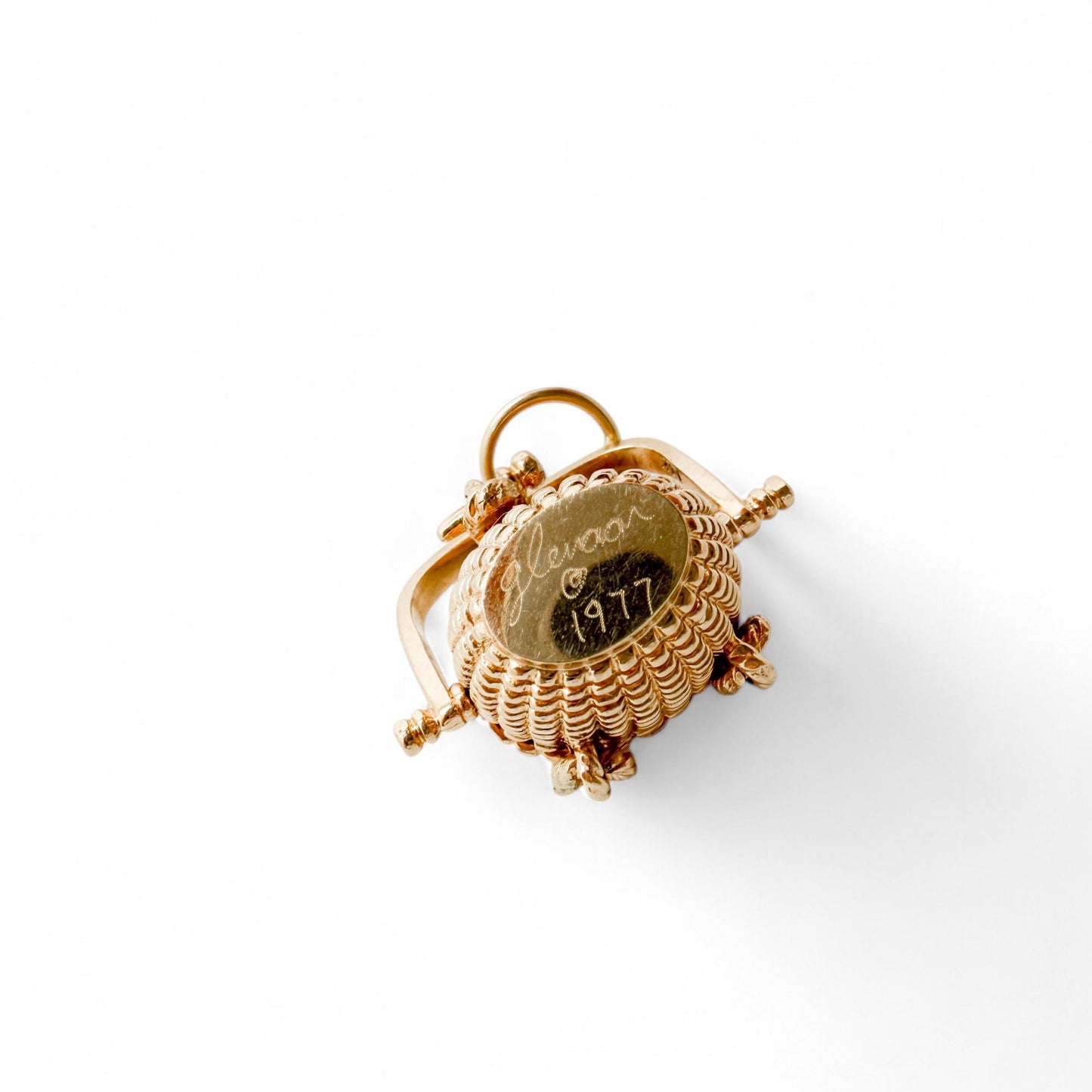 Vintage Glenaan Elliott Robbins Nantucket Lightship Basket in 14k Yellow Gold