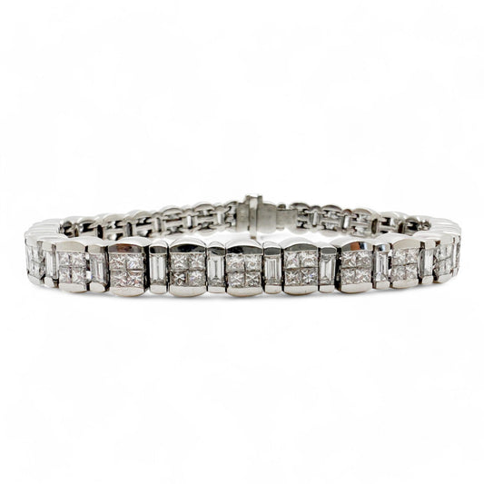 8.50 cttw. White Diamond Bracelet in 18k White Gold 7inch