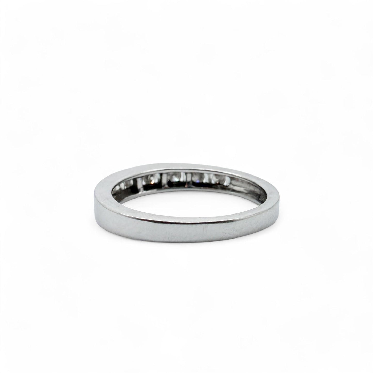 0.55 ctw White Diamond Channel Set Ring in 14K White Gold 7US 3.10 g