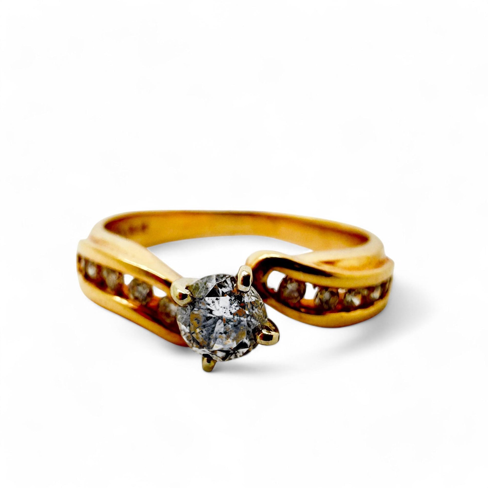 0.55 сtw. White Diamond Engagement Ring in 14K Yellow Gold 6.25 US 2.9 g