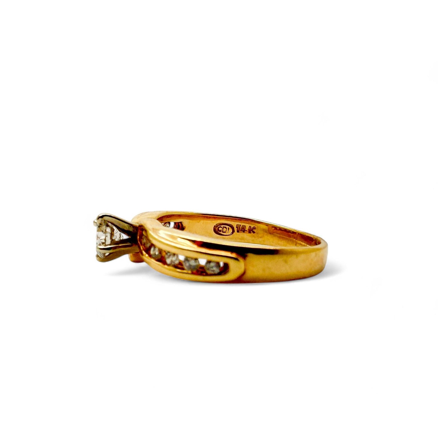 0.55 сtw. White Diamond Engagement Ring in 14K Yellow Gold 6.25 US 2.9 g
