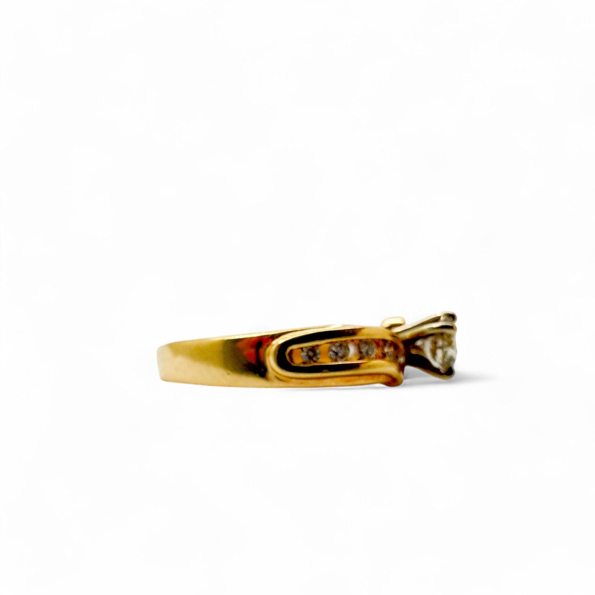 0.55 сtw. White Diamond Engagement Ring in 14K Yellow Gold 6.25 US 2.9 g