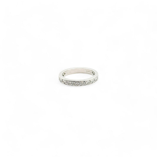 0.43 cttw. White Diamond Platinum Wedding Band 5.5 US 5.40g.