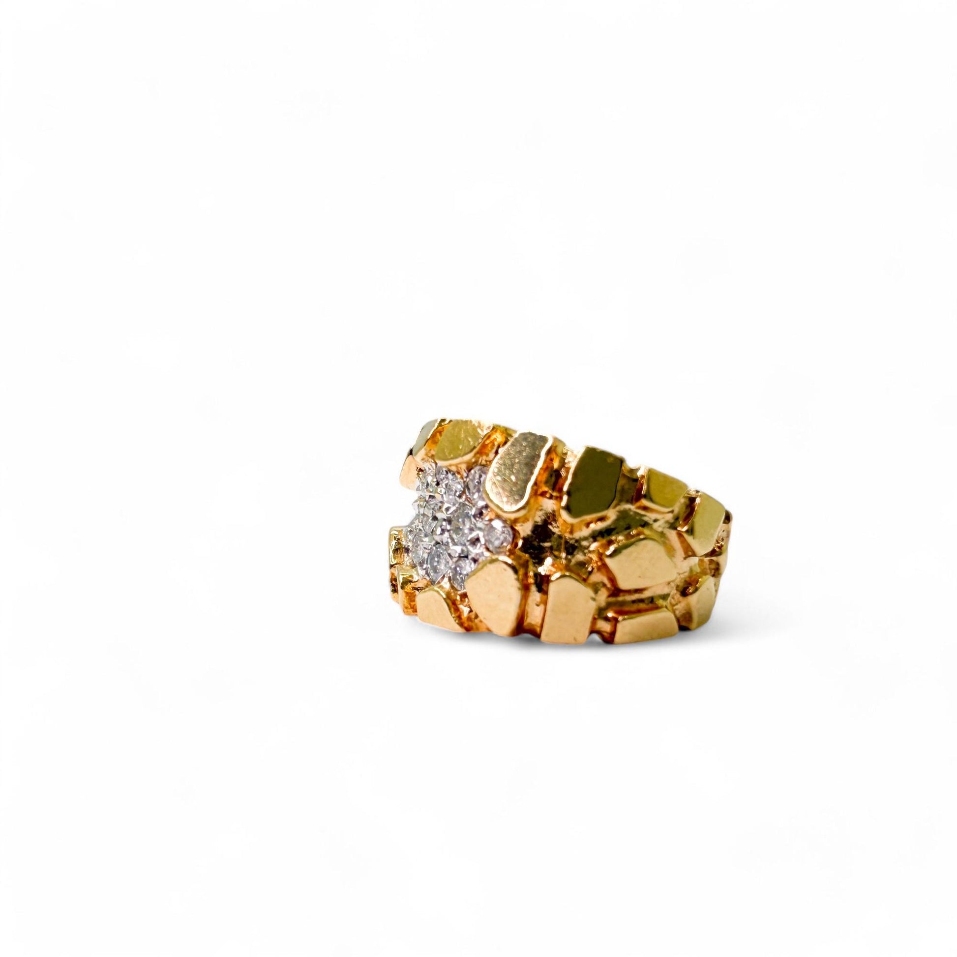 0.65 cttw. White Diamond Signet Ring in 14K Yellow Gold 6.25US