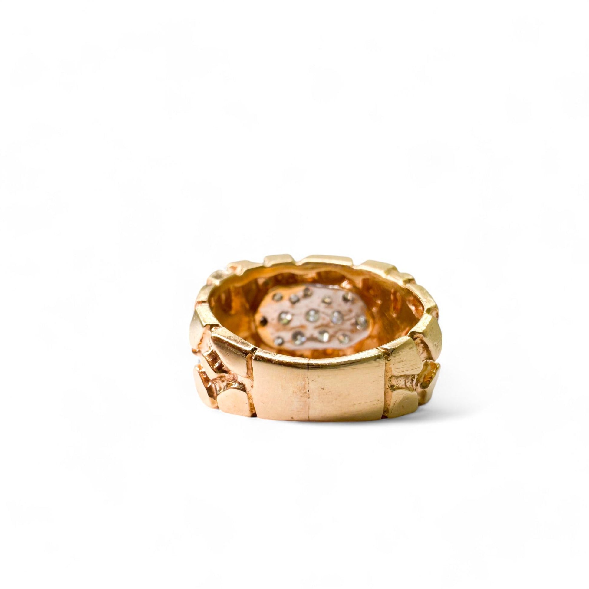 0.65 cttw. White Diamond Signet Ring in 14K Yellow Gold 6.25US