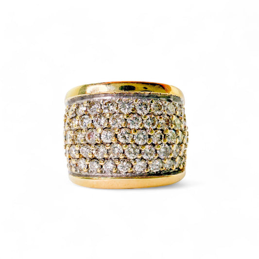 2.50 cttw. White Diamond Signet Ring in 14K Yellow Gold 7US