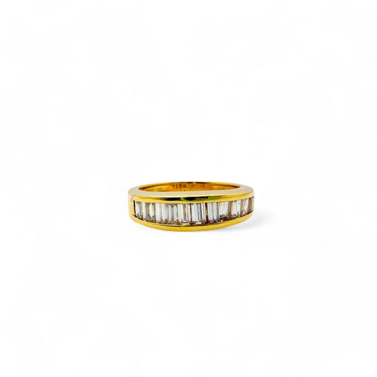 0.40 cttw. White Diamond Channel Set Ring in 18K Yellow Gold 4.25US