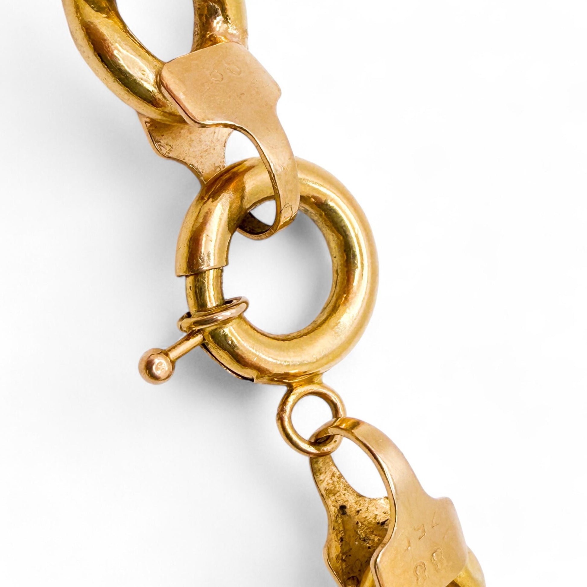 18K Yellow Gold Crub Chain Bracelet 19.1g 8"