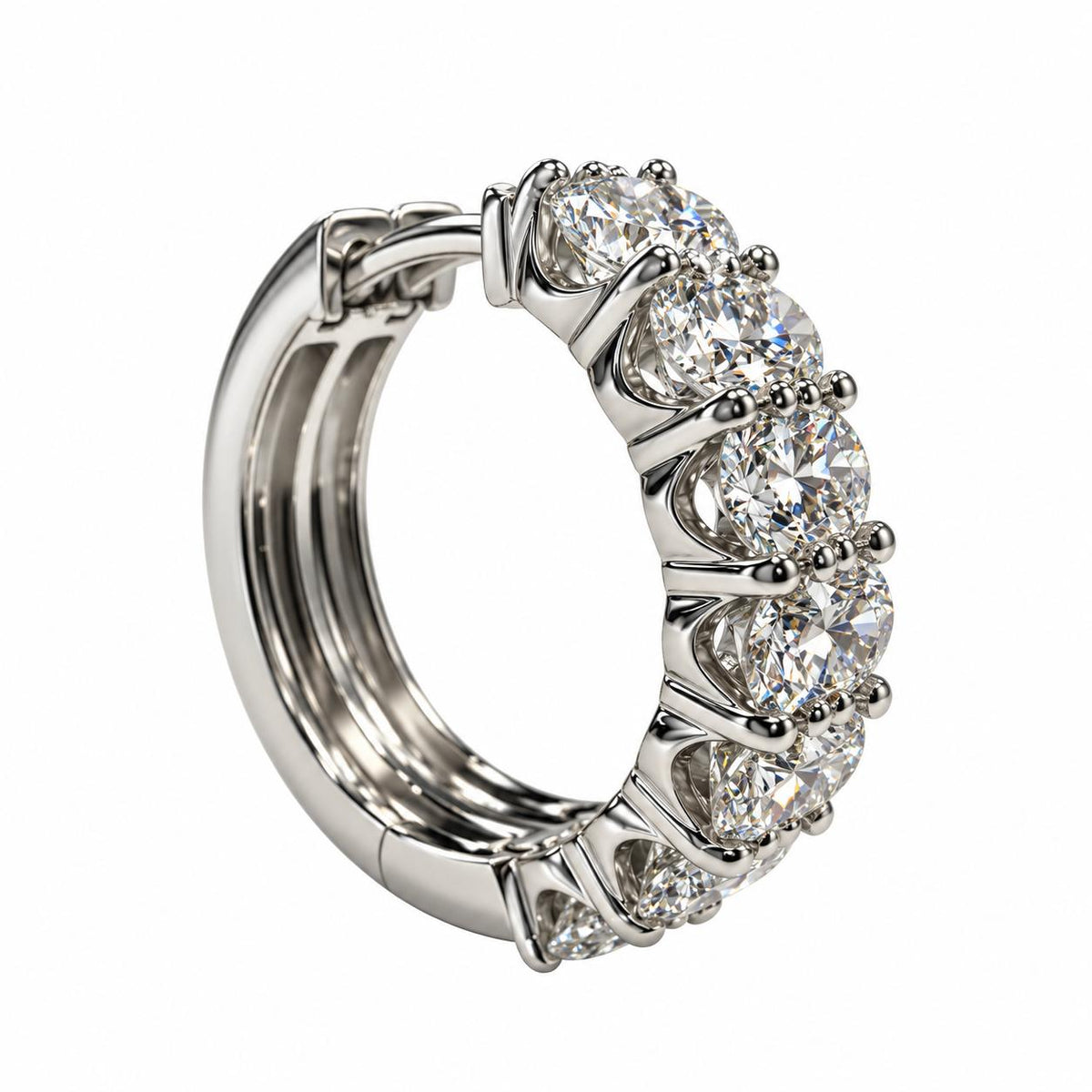 1.82cttw. Natural White Diamond Hoops Earrings in 14k White Gold 5.59g.
