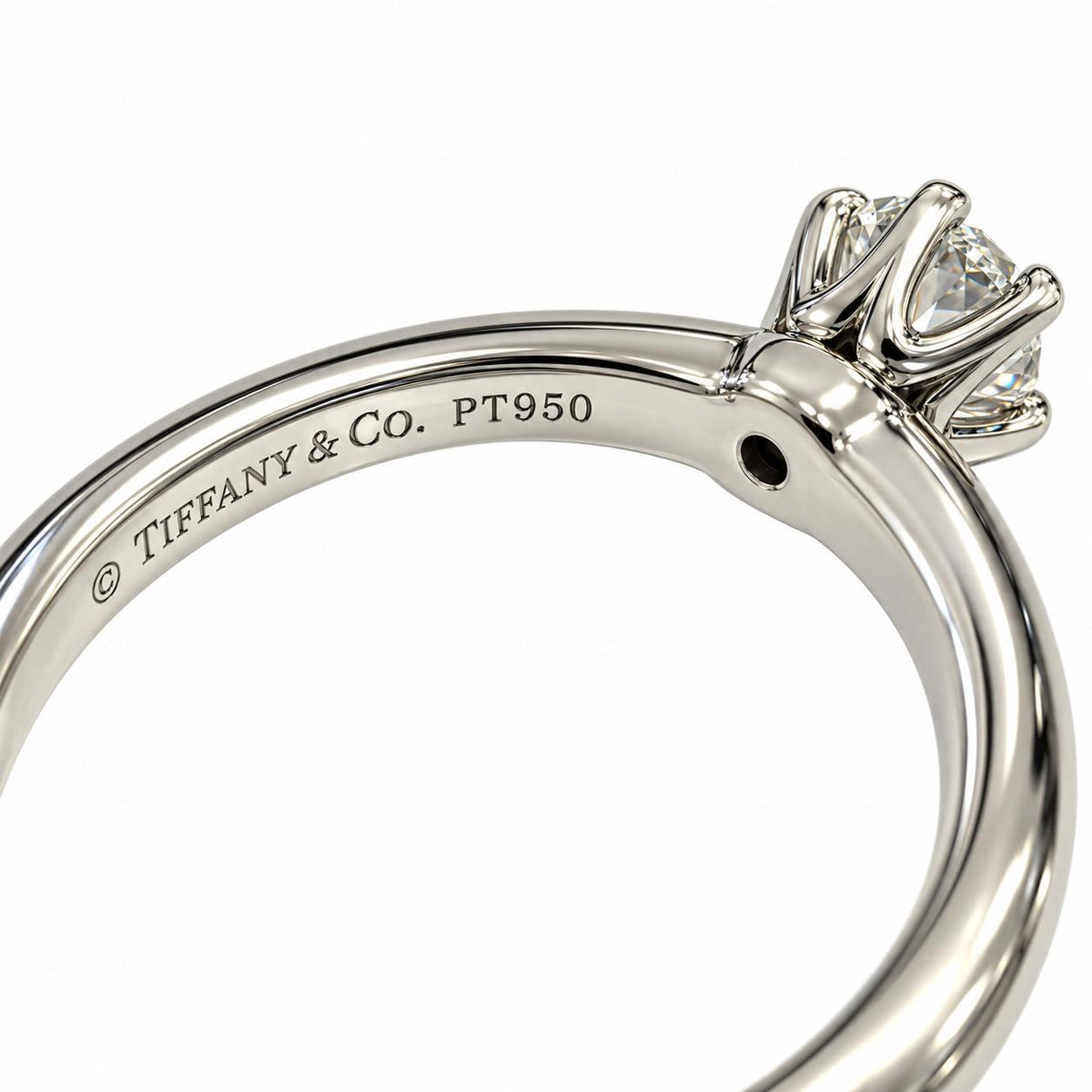 0.43ct. White Diamond Tiffany Solitarie Engagemetn Ring 4.14g. 4.75US
