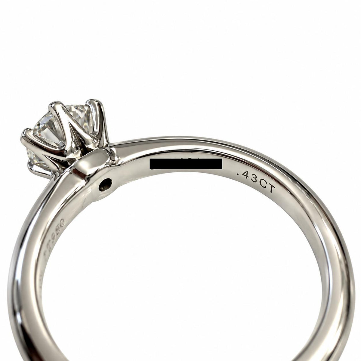 0.43ct. White Diamond Tiffany Solitarie Engagemetn Ring 4.14g. 4.75US