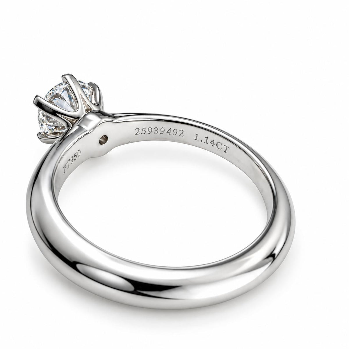 1.14ct. White Diamond G/VS1 Tiffany & Co. Solitarie Platinum Ring 5.75US 5.87g