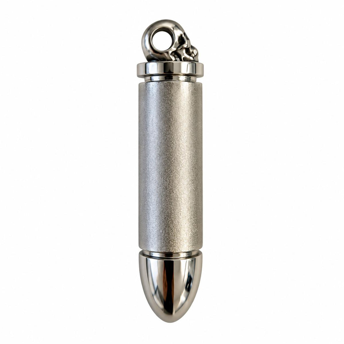 14k White Gold Bullet Skull Pendant 15.51g.