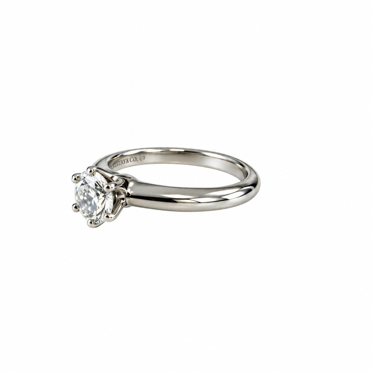 0.43ct. White Diamond Tiffany Solitarie Engagemetn Ring 4.14g. 4.75US