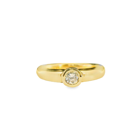 0.25 ct. White Diamond Bezel Set Ring in 14k Yellow Gold