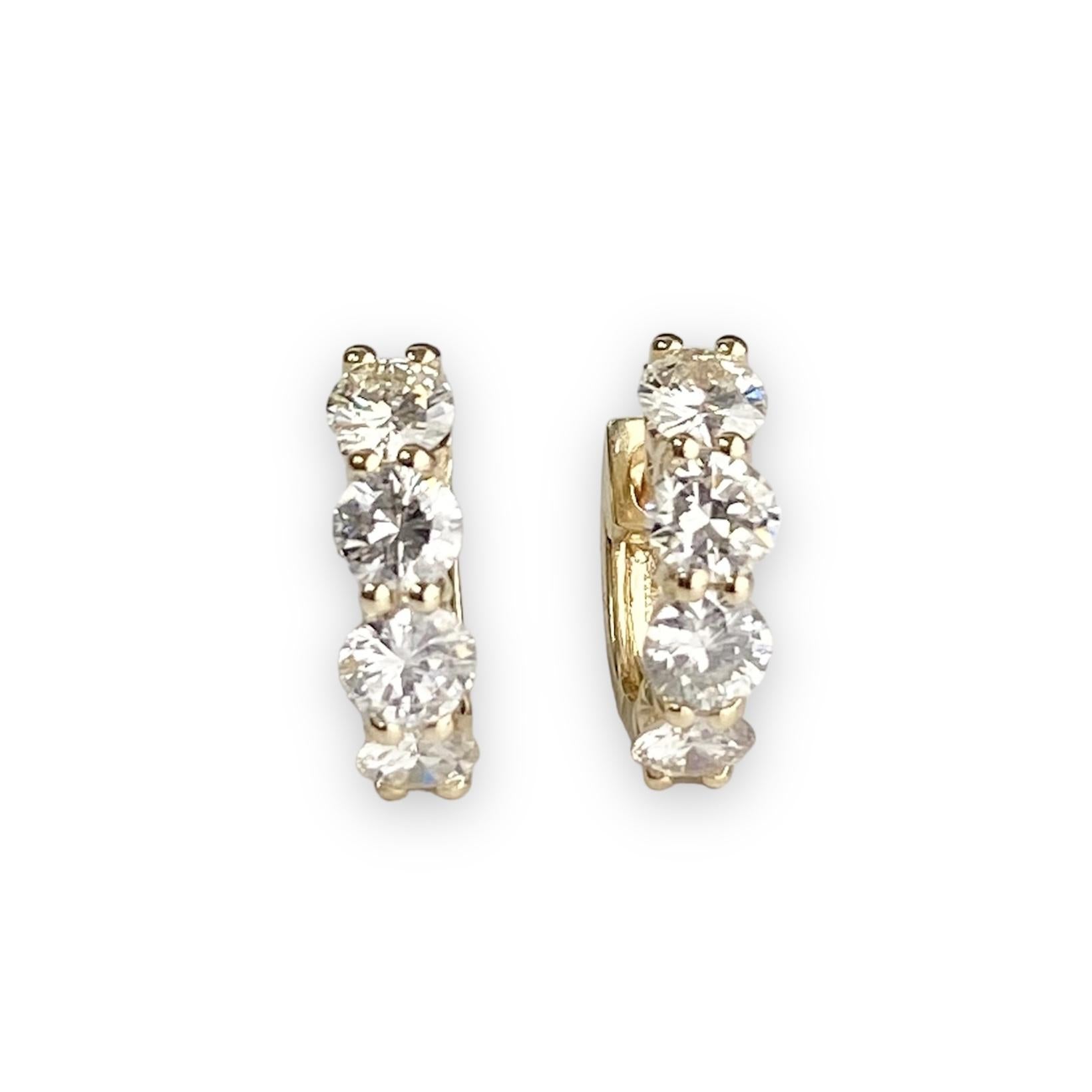 Diamond Hoop Earrings 2.02ctw in 14k Yellow Gold