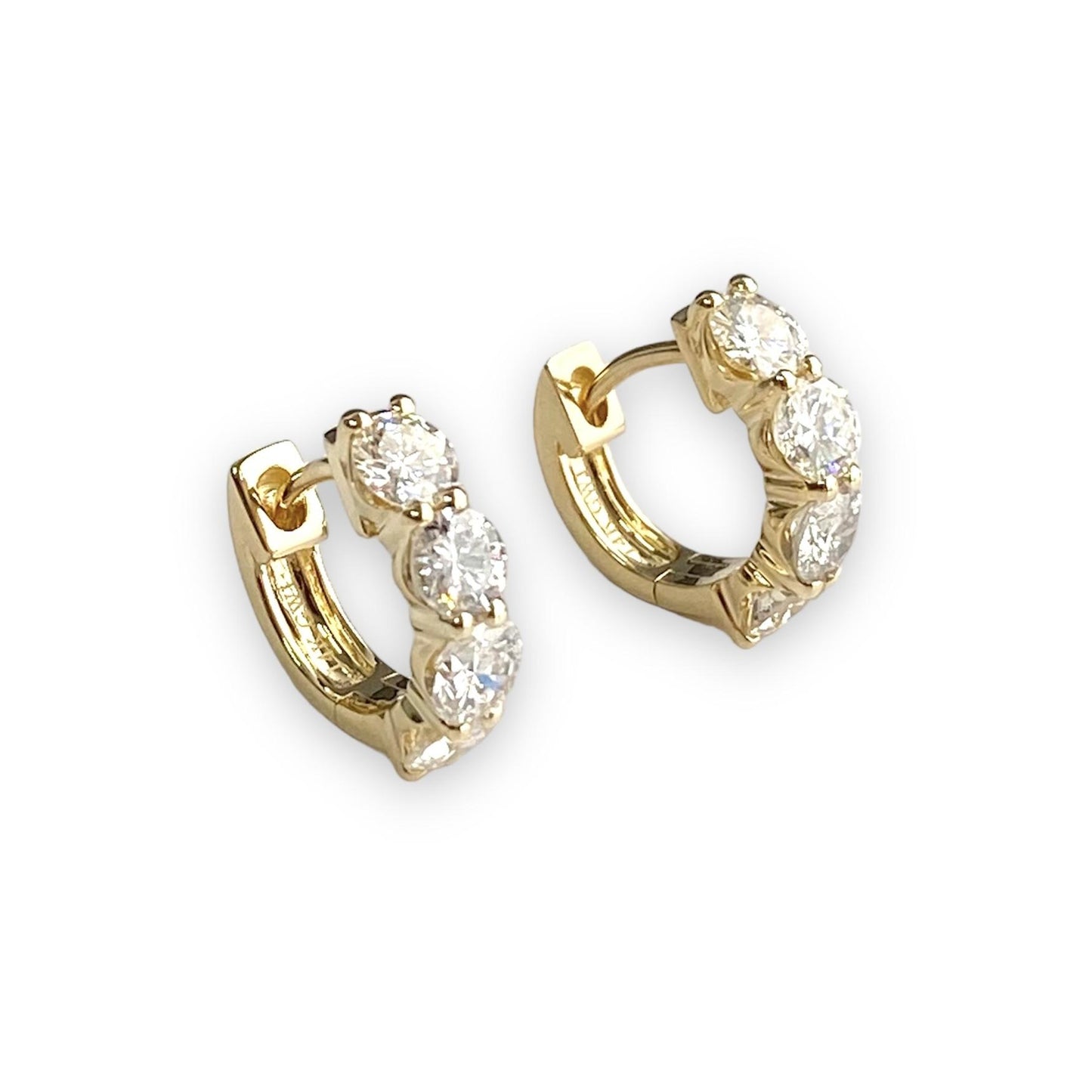 Diamond Hoop Earrings 2.02ctw in 14k Yellow Gold