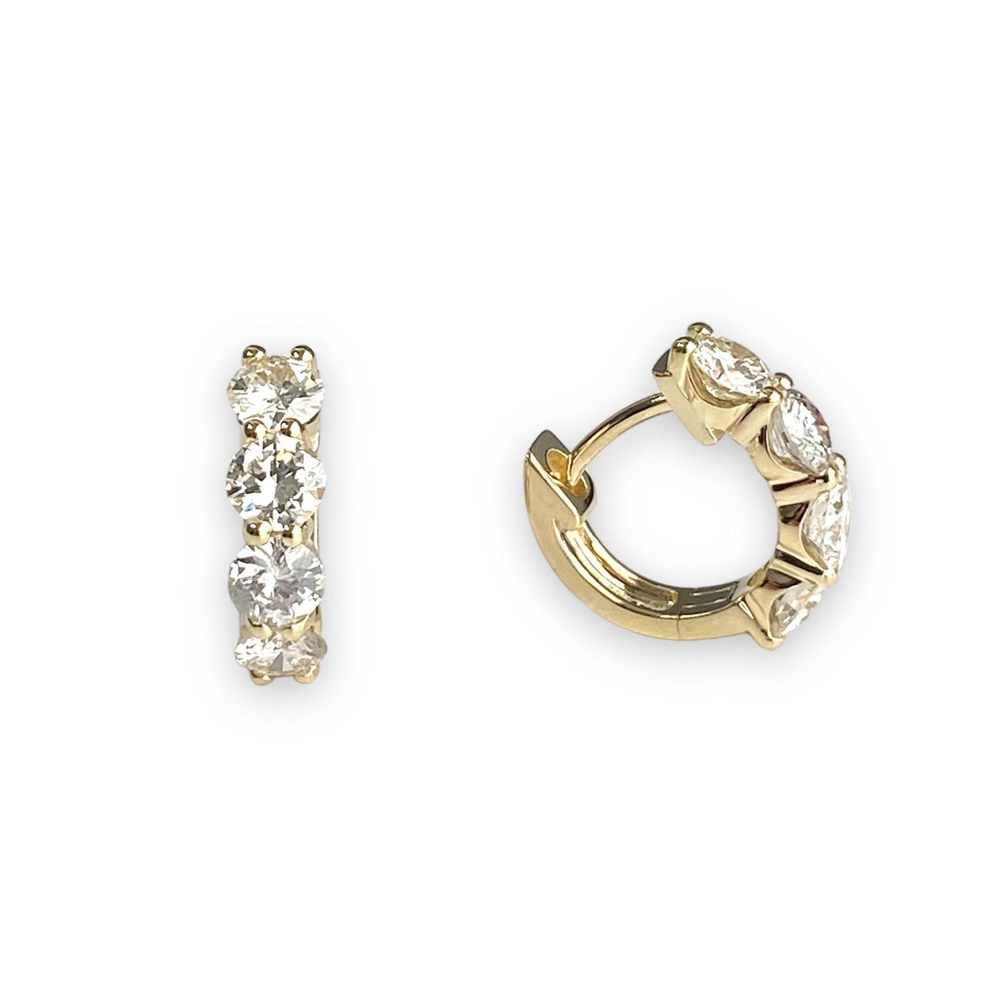 Diamond Hoop Earrings 2.02ctw in 14k Yellow Gold