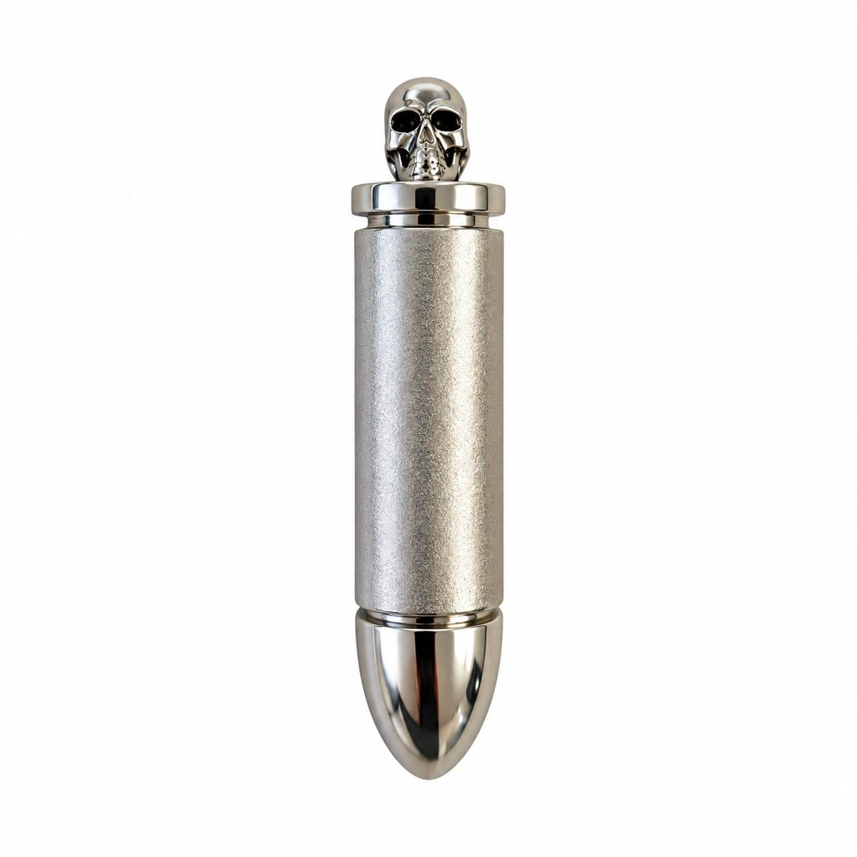 14k White Gold Bullet Skull Pendant 15.51g.