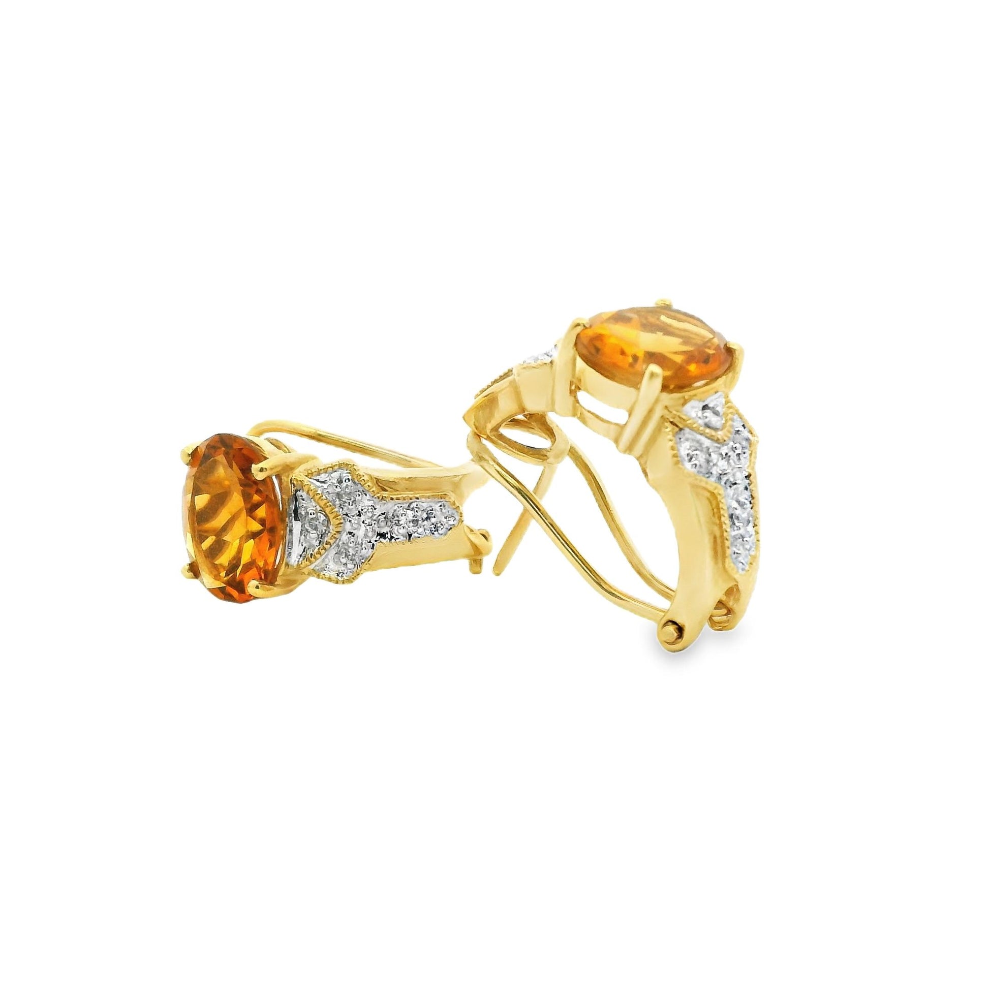 Vintage Yellow Citrine Earring in 14k Yellow Gold 5.40g.