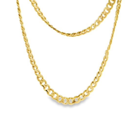 22k Yellow Gold Crub Chain Necklace 22" 33.83g.