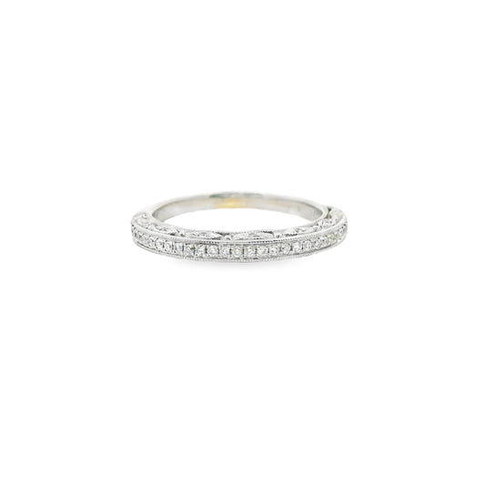 White Diamond Wedding Band in 14k White Gold 7US 3.90g.