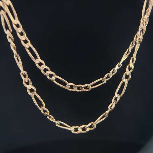14k Yellow Gold Figaro Chain 21" 12.39g.