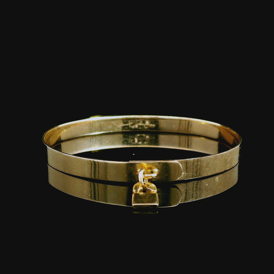 14k Rose Gold Dangling Lock Bracelet Size 6(6") 10.88g.