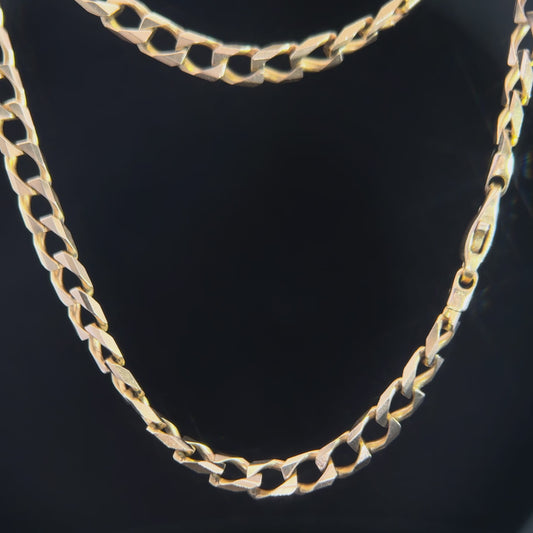 14k Yellow Gold Curb Cuban Link Chain 18" 10.80g.