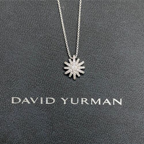 David Yurman Starburst Petite Pendant Necklace in 18k Gold Full Pave Diamonds