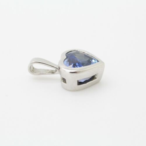 2 Carat Blue Sapphire Heart Bezel Set Pendant Gia Certified in Platinum