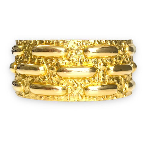 David Webb Vintage Wide Bangle Cuff Bracelet  in 18k Yellow Gold