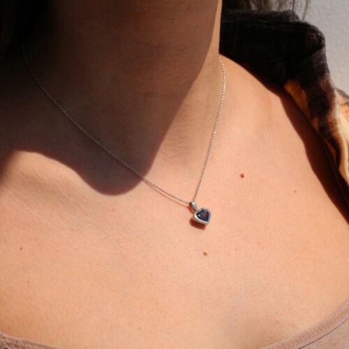 2 Carat Blue Sapphire Heart Bezel Set Pendant Gia Certified in Platinum