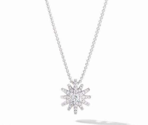 David Yurman Starburst Petite Pendant Necklace in 18k Gold Full Pave Diamonds