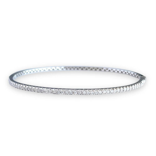 Diamond Half Way Bangle 0.58ctw in 18k White Gold