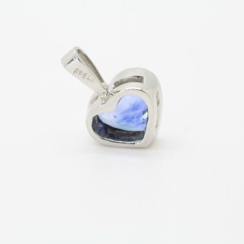 2 Carat Blue Sapphire Heart Bezel Set Pendant Gia Certified in Platinum