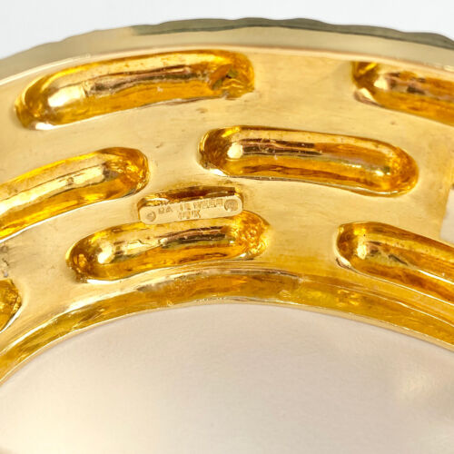 David Webb Vintage Wide Bangle Cuff Bracelet  in 18k Yellow Gold