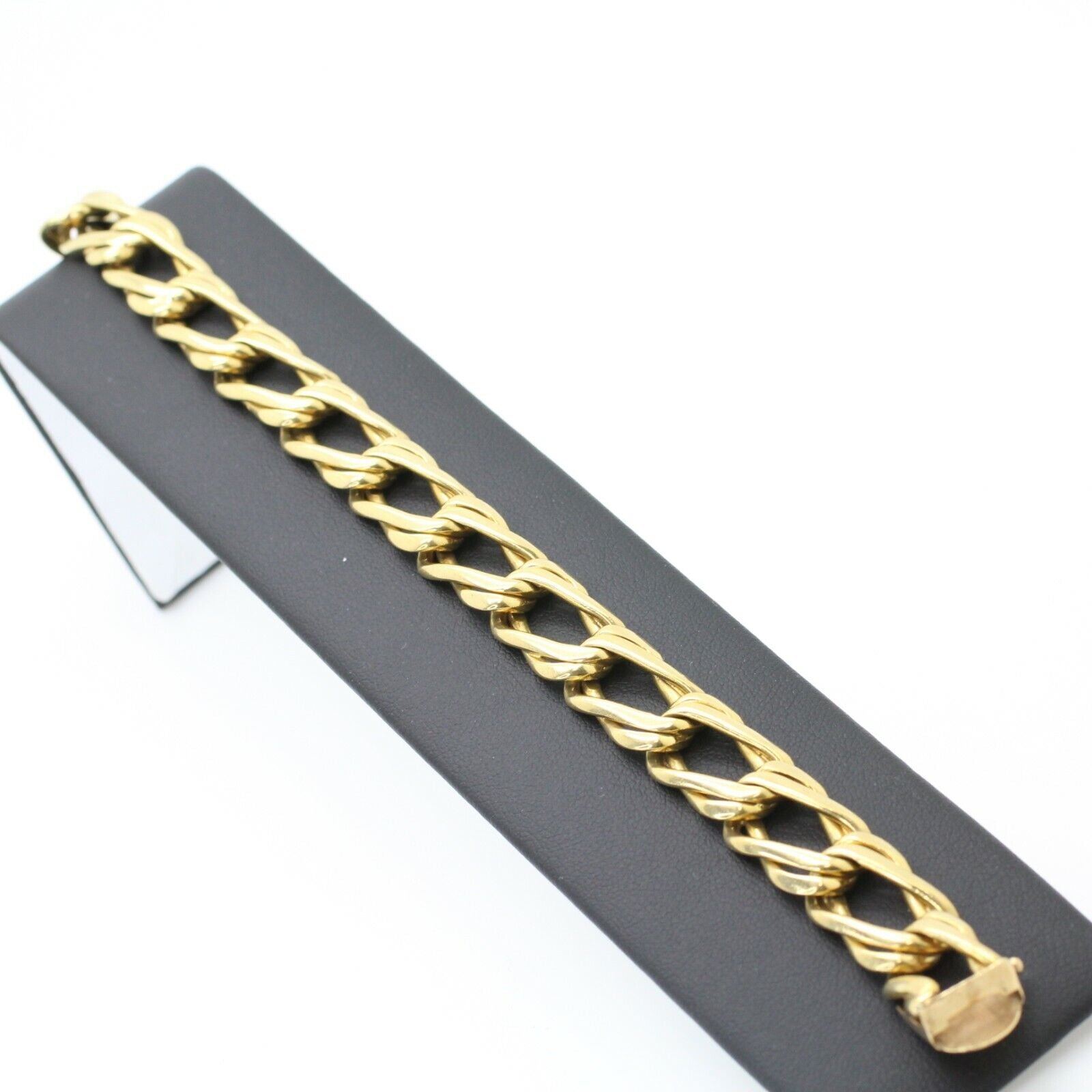 18k Yellow Gold Double Square Link Chain Bracelet 73.55 GRS 9.5"