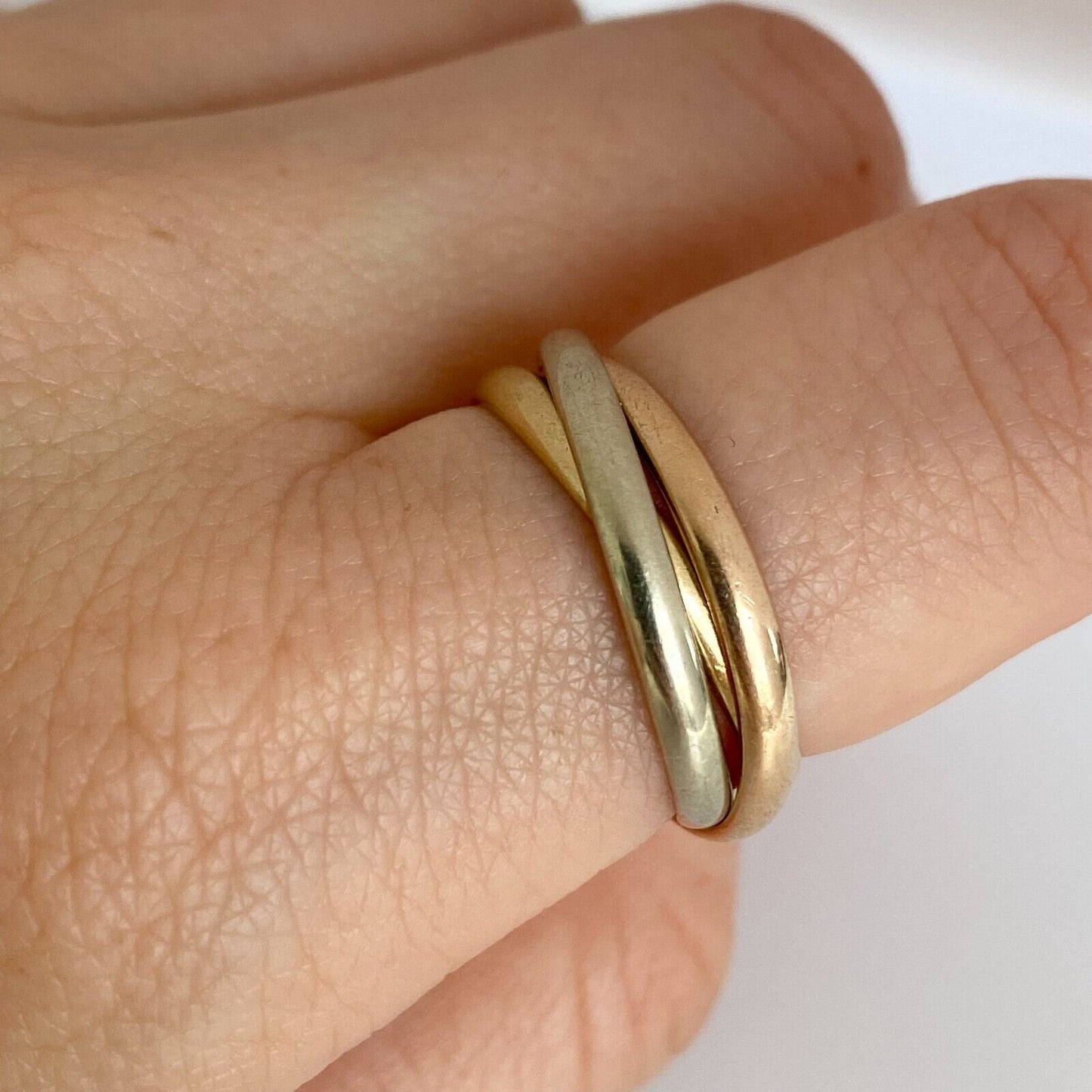 14k 3-Tone Trinity 3-Band Ring